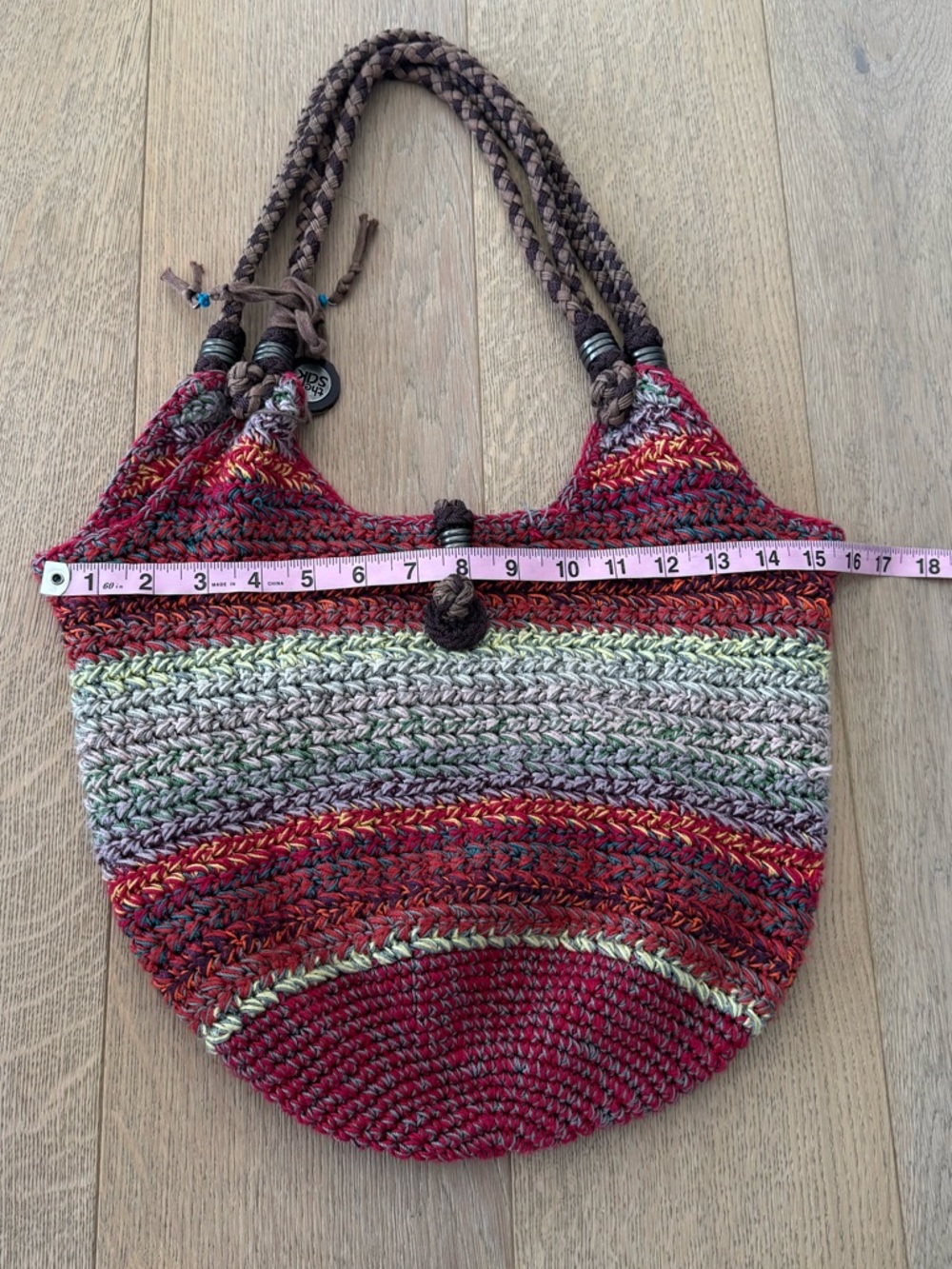 The Sak Multicolor Crochet Bucket Bag - Red & Green - Picture 10 of 11